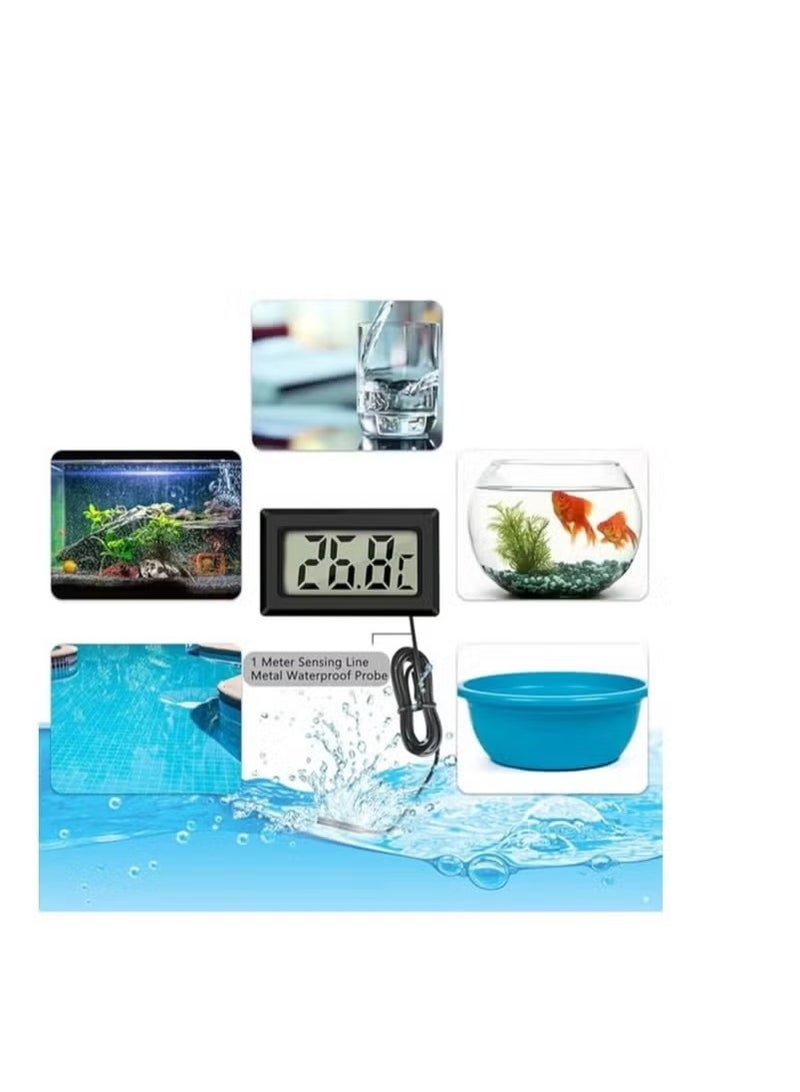 4 x Mini LCD Digital Thermometer with Probe Electronic Temperature Monitor for Aquarium Refrigerator Greenhouse and Car(1m) - Image 3