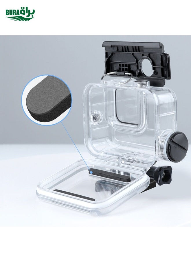 BURAQ - For GoPro HERO10 Black / HERO9 Black 30m Charging Waterproof Housing Case with Buckle Basic Mount & Screw - Image 1