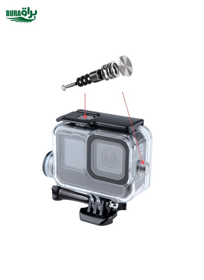 BURAQ - For GoPro HERO10 Black / HERO9 Black 30m Charging Waterproof Housing Case with Buckle Basic Mount & Screw - Image 1
