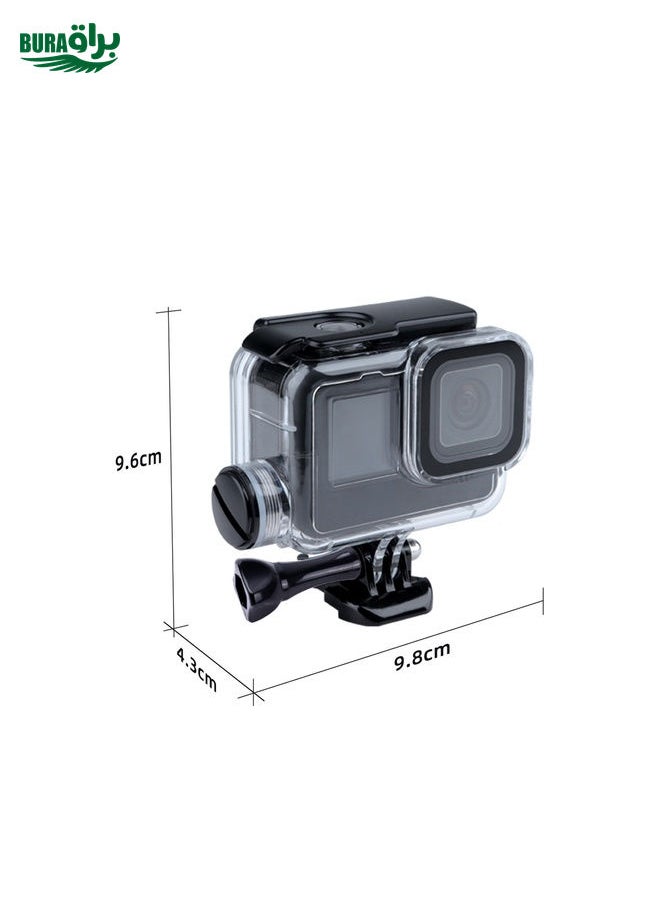 BURAQ - For GoPro HERO10 Black / HERO9 Black 30m Charging Waterproof Housing Case with Buckle Basic Mount & Screw - Image 1