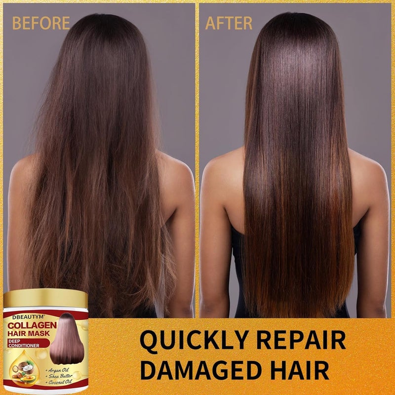 DBEAUTYM Collagen Hair Treatment Hair Mask & Rosemary Oil for Hair Growth,Deep Conditioner Hair Mask for Dry Damaged Hair,Hair Growth Oil for Hair Loss,Natural Hair Regrowth Treatment for Men and Women - Image 4