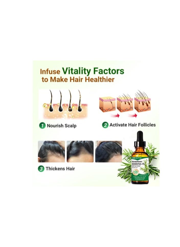 DBEAUTYM Rosemary Oil for Hair Growth,Rosemary Essential Oils,Natural Rosemary Oil for Hair Loss Treatment,Stimulates Hair GrowthCollagen Hair Treatment Hair Mask,Natural Deep Conditioner Hydrating Hair Mask  - Image 4