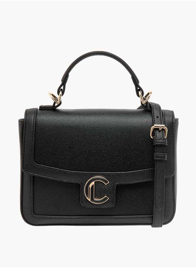 Le Confort Women Monogram Print Crossbody Bag with Flap Closure and Strap  - Image 1