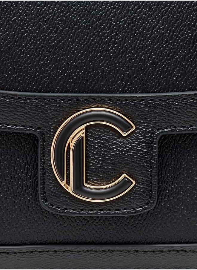 Le Confort Women Monogram Print Crossbody Bag with Flap Closure and Strap  - Image 4
