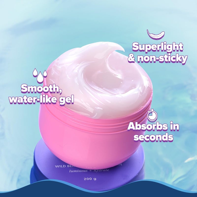 Aqualogica Aqualogica Illuminate Hydra Gel Moisturizer with Wild Berries Alpha Arbutin 24 Hour Intense Hydration WaterLike Gel Texture NonSticky Quick Absorbing for Luminous Skin 200 g - Image 4