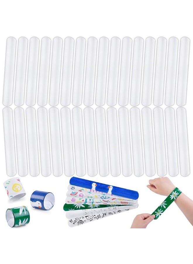 Mcpinky MCPINKY Slap Bracelets White,72PCS IHalloween DIY Slap Bands Halloween Toys for Kids Girls Boys Halloween Party Favors Halloween Treat Bags Gifts  - Image 4