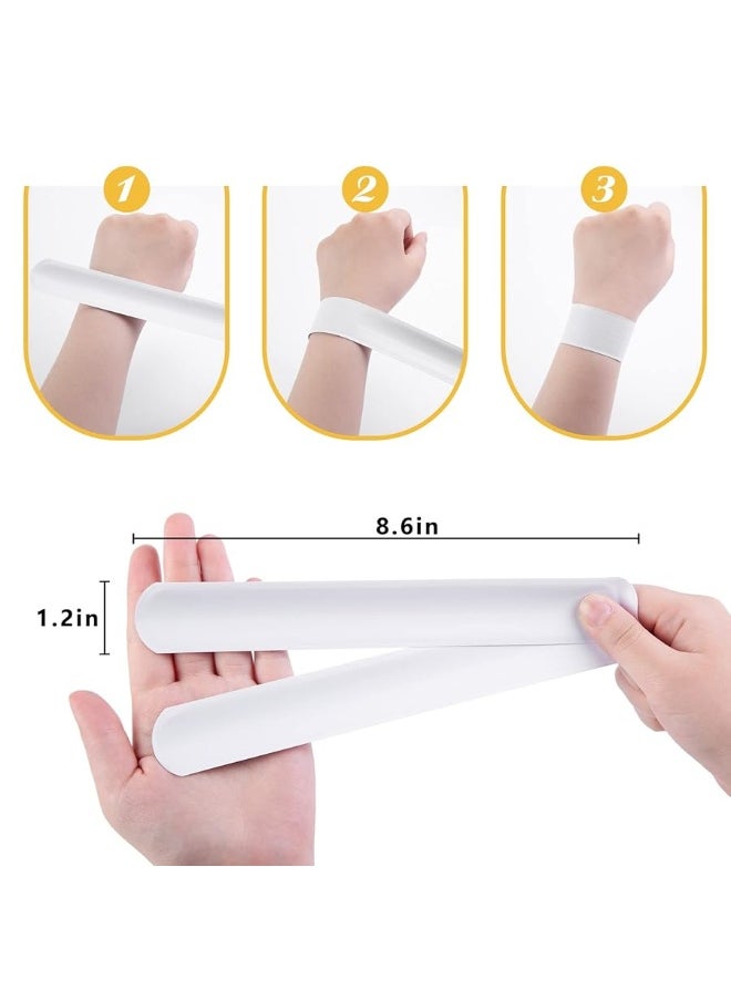 Mcpinky MCPINKY Slap Bracelets White,72PCS IHalloween DIY Slap Bands Halloween Toys for Kids Girls Boys Halloween Party Favors Halloween Treat Bags Gifts  - Image 2