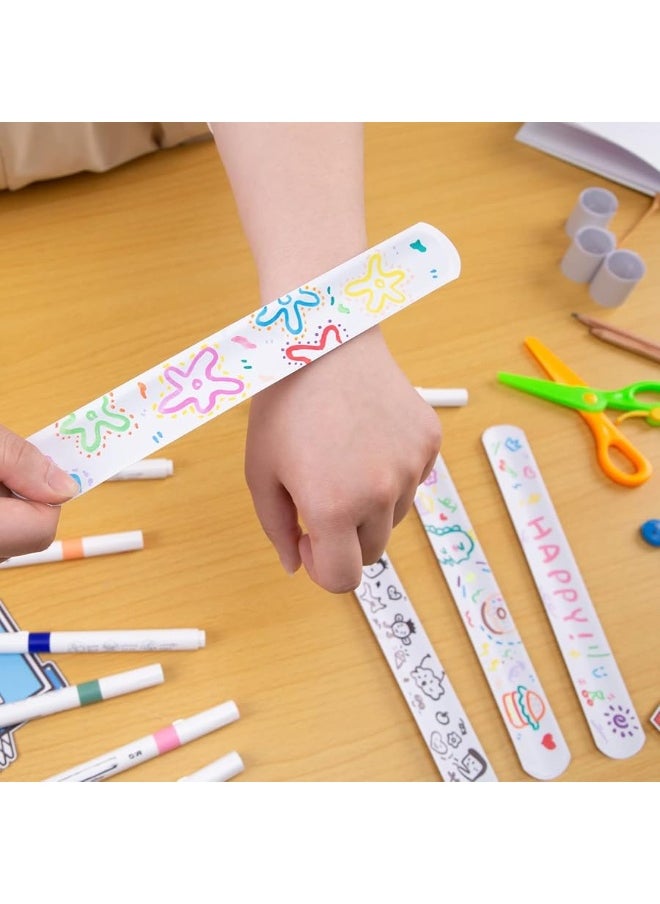 Mcpinky MCPINKY Slap Bracelets White,72PCS IHalloween DIY Slap Bands Halloween Toys for Kids Girls Boys Halloween Party Favors Halloween Treat Bags Gifts  - Image 5