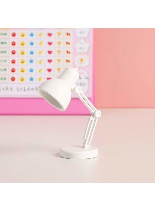 Omeet 2 Pack LED Mini Table Lamp Fold-able Night Reading Book Lamps for Home Room Computer Night Lights Eye Protections, for Night Study Travel Portable - LD02 White - Image 1