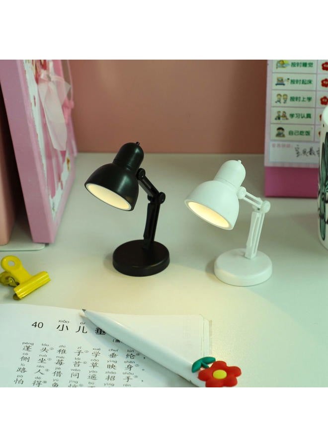 Omeet 2 Pack LED Mini Table Lamp Fold-able Night Reading Book Lamps for Home Room Computer Night Lights Eye Protections, for Night Study Travel Portable - LD02 White - Image 5