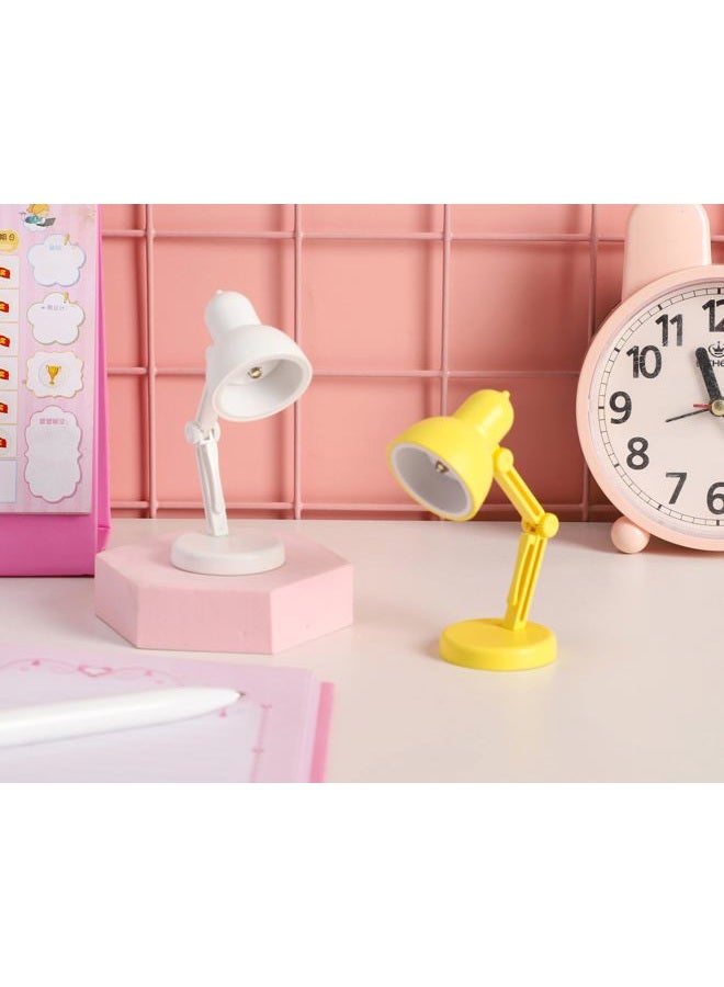 Omeet 2 Pack LED Mini Table Lamp Fold-able Night Reading Book Lamps for Home Room Computer Night Lights Eye Protections, for Night Study Travel Portable - LD02 White - Image 3