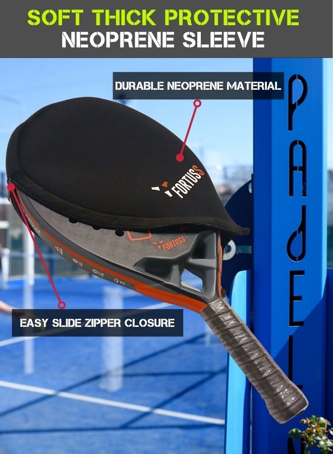 FORTUSS Fortuss Padel Racket Cover – Neoprene Protective Sleeve for All Padel Shapes – Lightweight, Shock-Absorbing & Travel-Ready Case with Zipper Closure  - Image 3