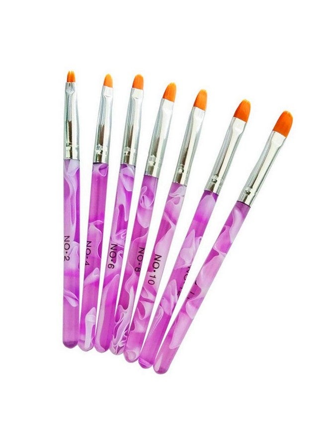FULINJOY 7 Pcs Uv Gel Nail Brush, Acrylic Nail Tips Builder Brush Pen Drawing Brushes Pen Tool Set - Image 1