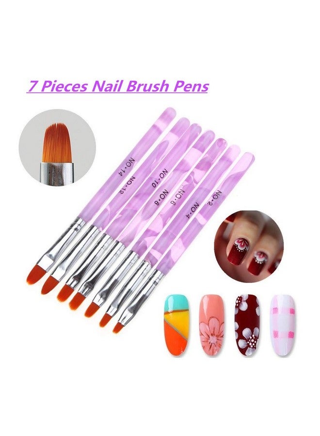 FULINJOY 7 Pcs Uv Gel Nail Brush, Acrylic Nail Tips Builder Brush Pen Drawing Brushes Pen Tool Set - Image 4