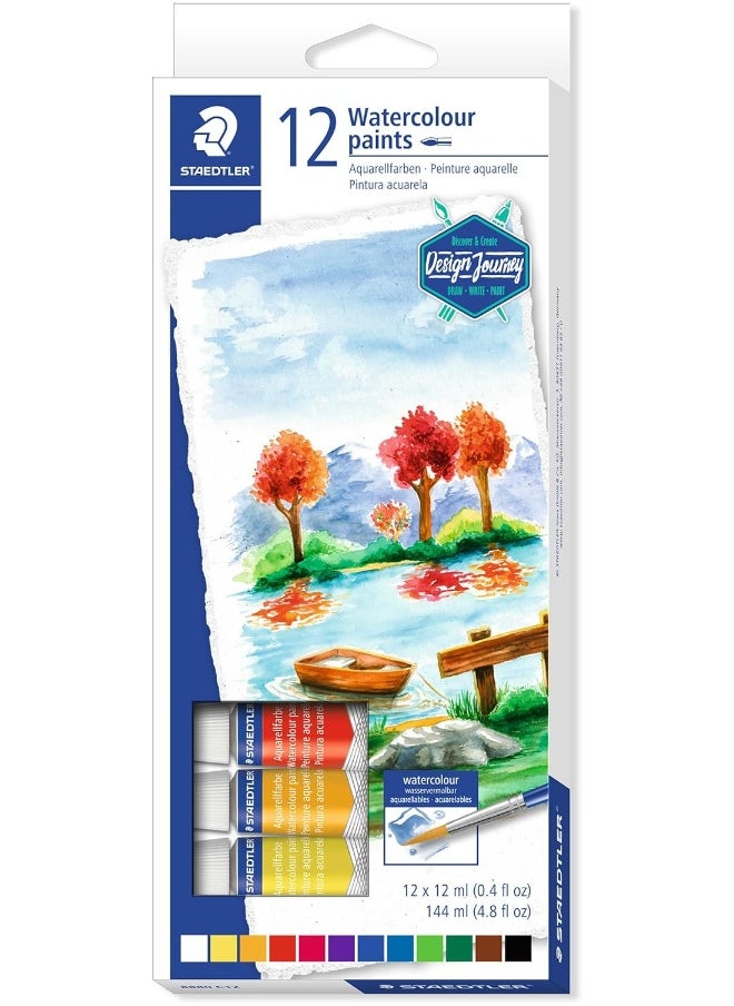 STAEDTLER مجموعة أنابيب الطلاء بالألوان المائية من ستيدلر 12 لونًا  - Image 2