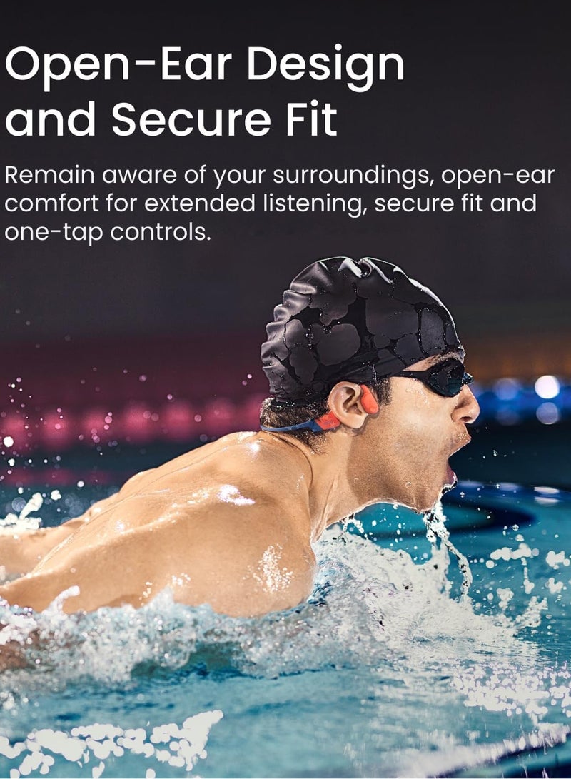شوكز سماعات رأس للسباحة OpenSwim، سماعة عظمية مفتوحة الأذن، مقاومة للماء IP68، ذاكرة 4 جيجابايت، مشغل MP3 للسباحة، ركوب الأمواج، الجري - Image 5