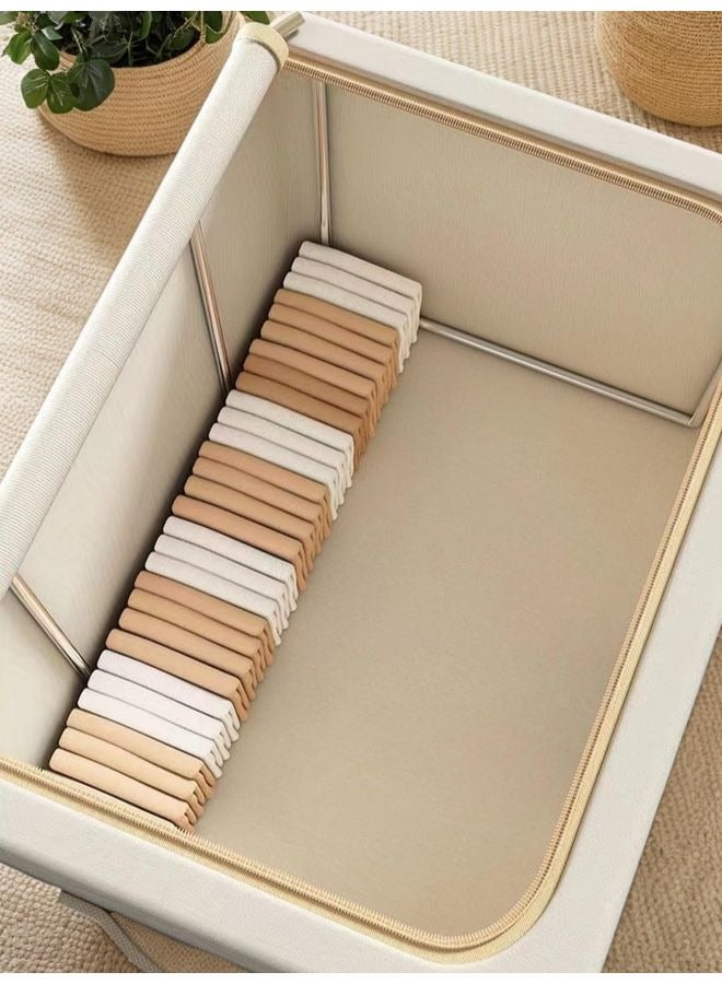 هومستر 2 قطعة مجموعة 66L صندوق تخزين ملابس أكسفورد، مع إطار معدني قابل للطي والتجميع وويندوز شفاف، مناسب لتخزين الملابس، البطانيات، أغطية السرير. - Image 4