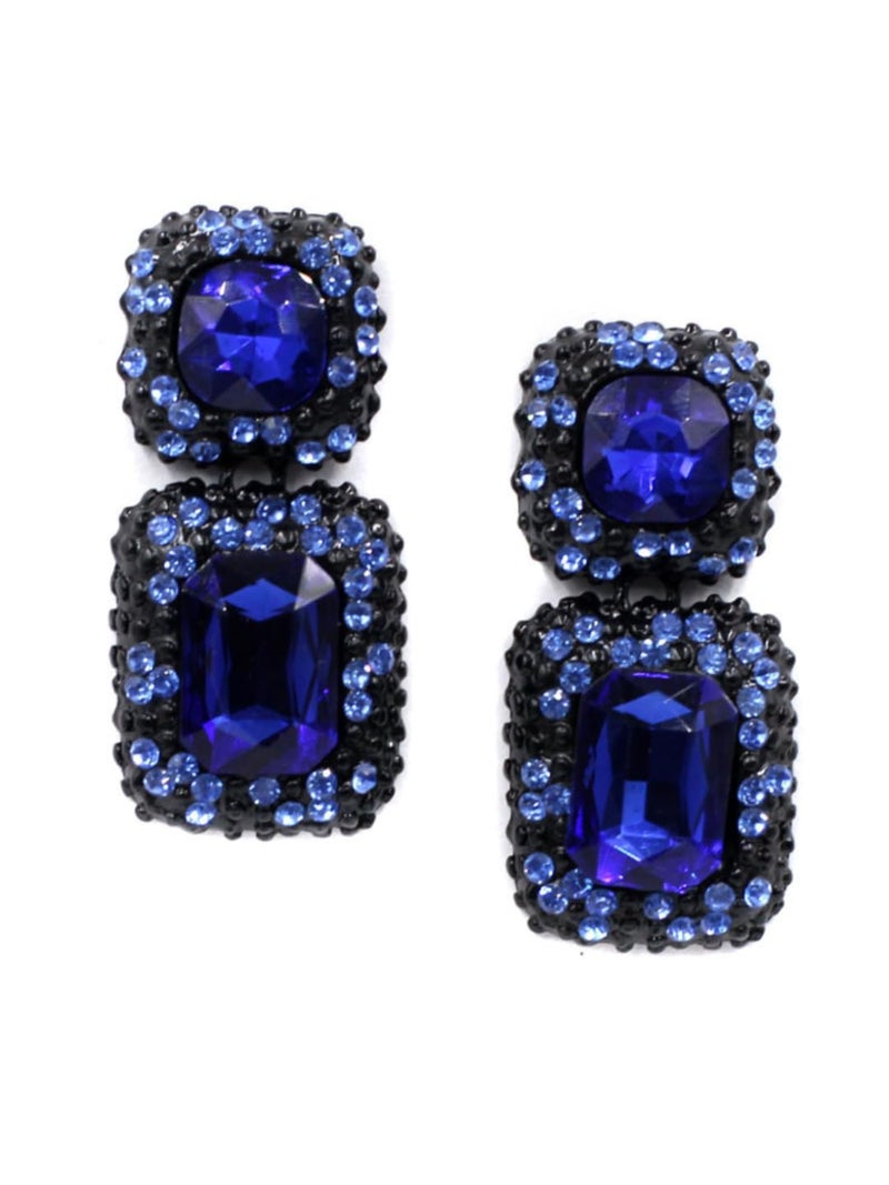 YouBella Jewellery Earrings for women Crystal Earrings for Girls and Women (Blue) - Image 1