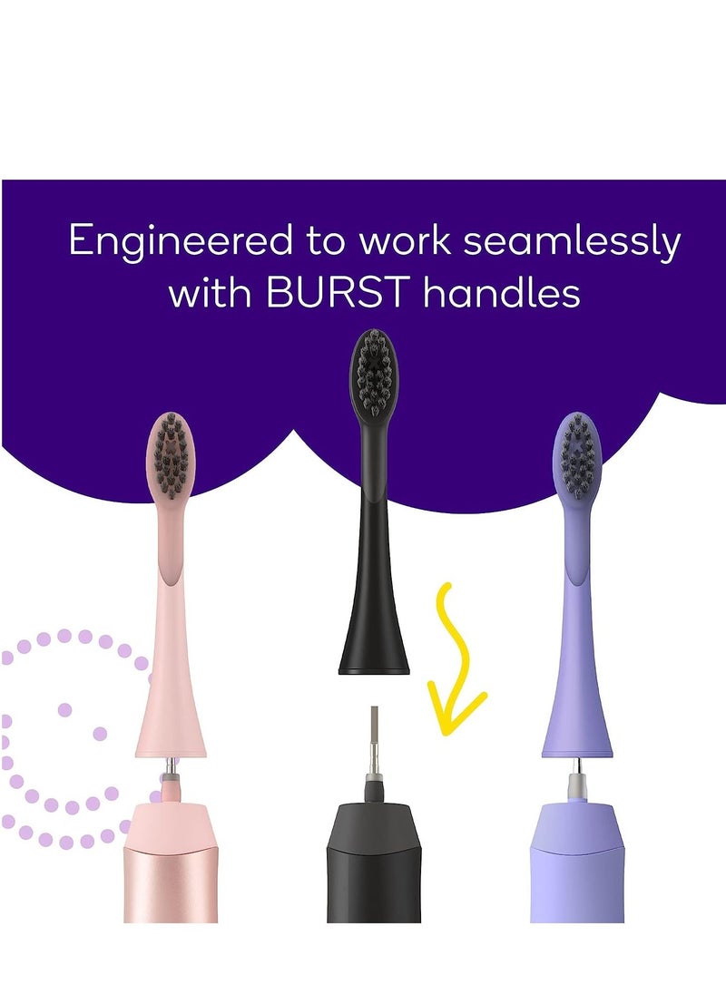 BURST - BURST Toothbrush Heads - Genuine BURST Electric Toothbrush Replacement Heads for BURST Sonic Toothbrush – Ultra Soft Bristles for Deep Clean, Stain & Plaque Removal - 3-Pack, Lavender - Image 1