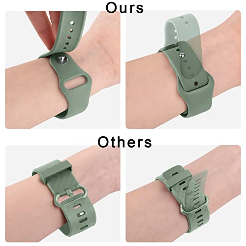 Meliya Bands for Moonswatch Watch, Soft Silicone Strap Compatible with Omega X Swatch Moonswatch Speedmaster/Rolex/SEIKO 20mm Watch, Swatch Omega Moonswatch Speedmaster Watch Replacement Band for Women Men (Cactus) - Image 4