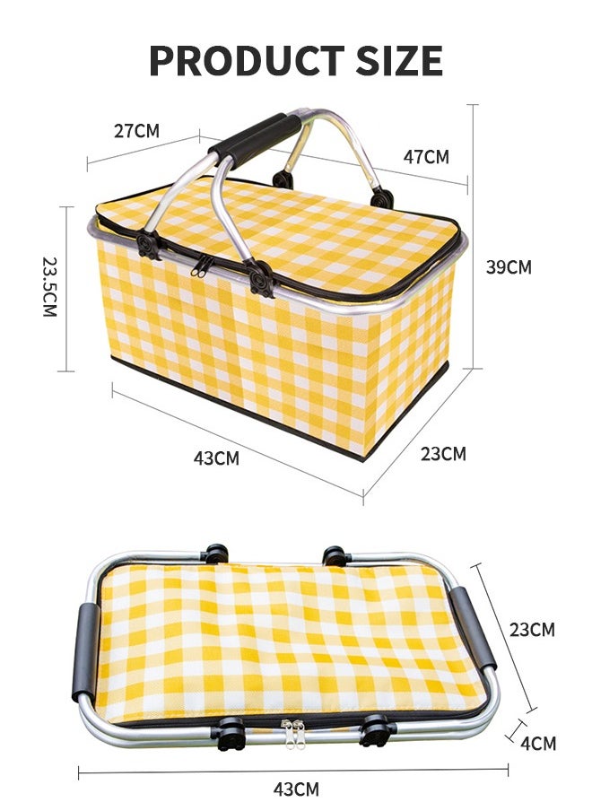 30L Large Picnic Basket Shopping Travel Camping Grocery Bags, Insulated Picnic Bag, Leak-Proof Collapsible Cooler Bag, Grocery Basket with Lid and 2 Sturdy Handles, Camping Supplies - pzsku/ZEE732581B0B5597C3F2CZ/45/_/1712814350/747807f6-9696-4335-bb04-d2cbeb53e0b8