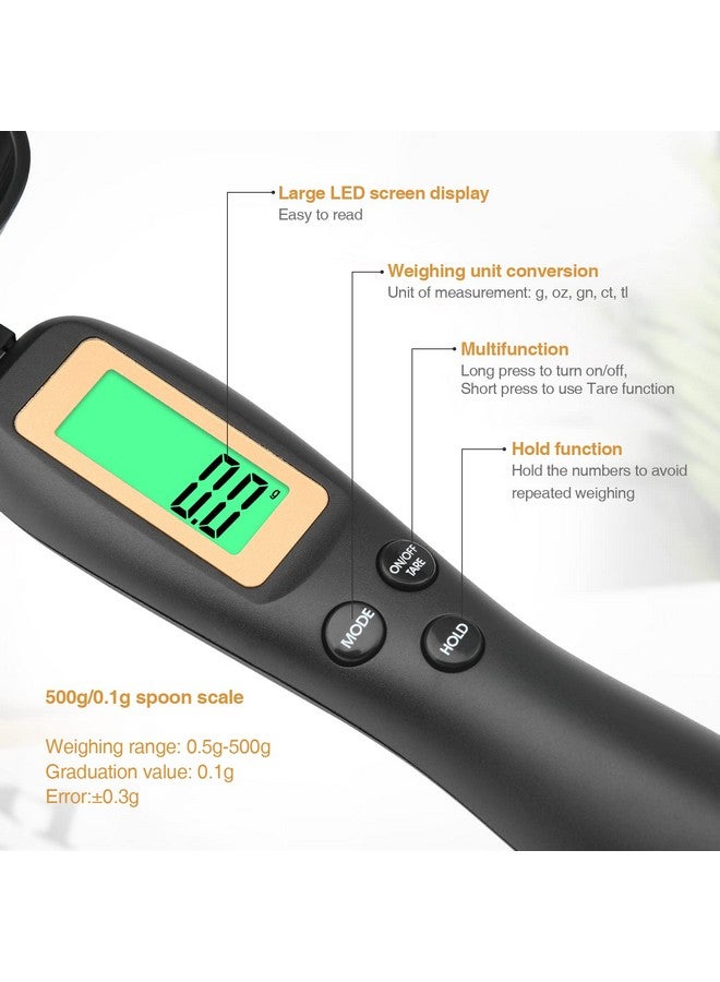 Mafiti Digital Measuring Spoon, Electronic Adjustable Measuring Spoon Scale 500g / 0.1g High Precision for Kitchen Gadgets Daily Meals Pet/Dog Food Measuring Scoop - Image 2