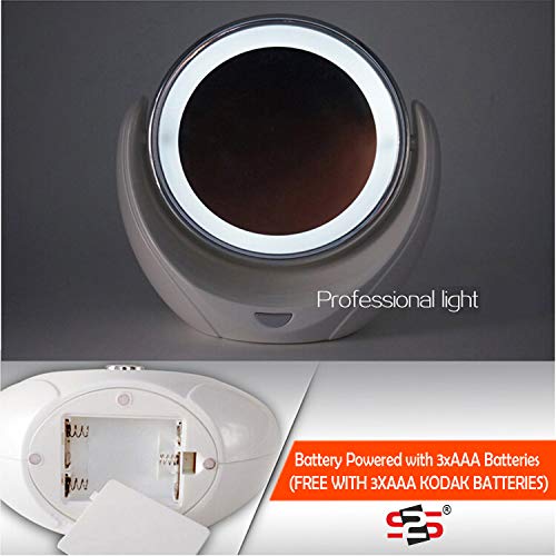S2S 7X Magnifying Makeup Vanity Mirror with 16 LED Lights & Touch Control | 360° Rotating Vanity Mirror with LED Light - Image 4
