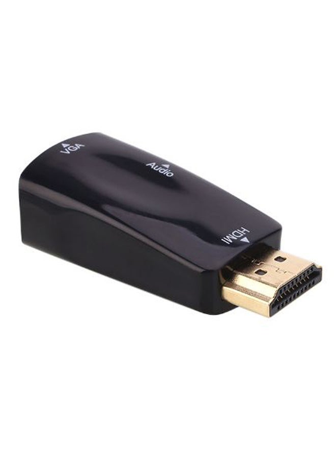 NIBEMINENT Mini HDMI Male To Female VGA Adapter For HDTV PC Black 
