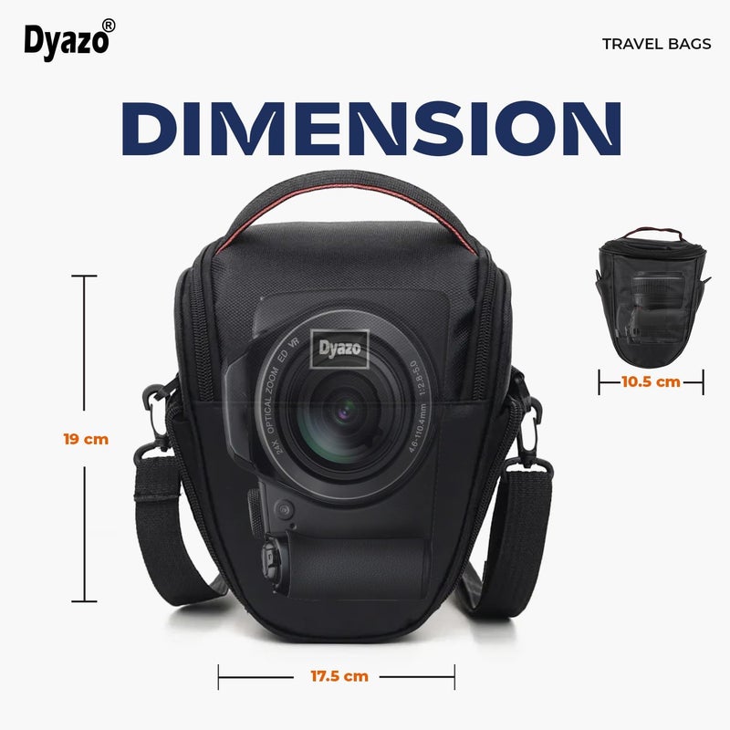 Dyazo Compact Water Resistant Camera Bag/Case with Side Pockets & Adjustable Shoulder Strap, Compatible for All DSLR Canon,Nikon Sony Cameras Anti Shock (Color r Black & Grey) - Image 3
