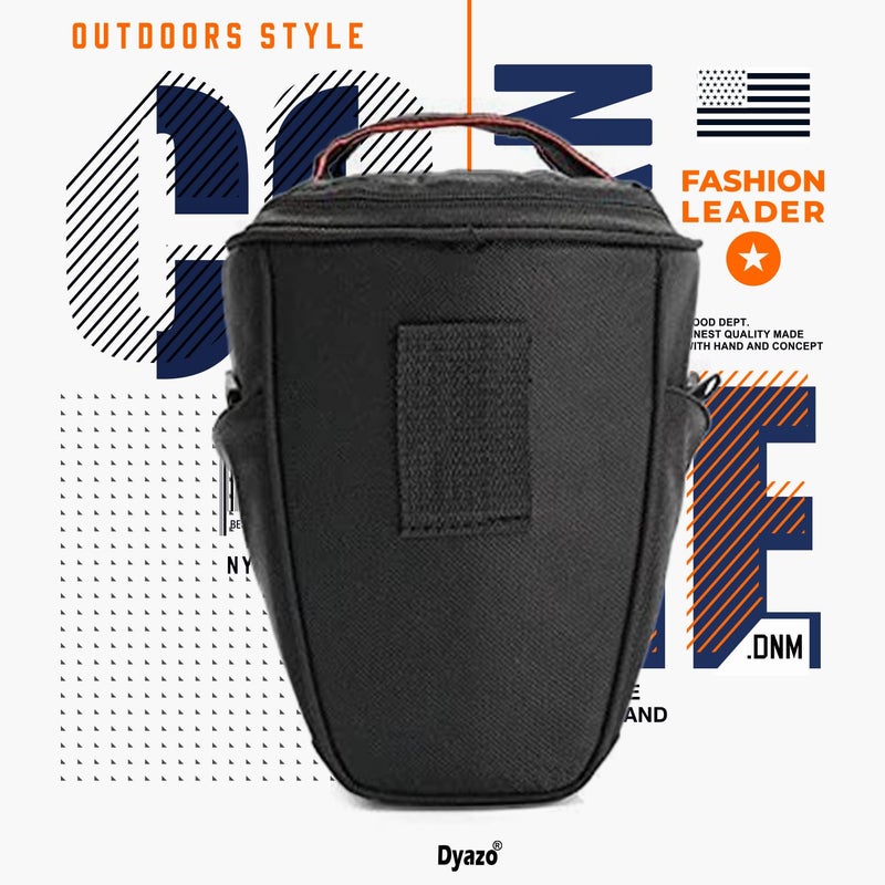 Dyazo Compact Water Resistant Camera Bag/Case with Side Pockets & Adjustable Shoulder Strap, Compatible for All DSLR Canon,Nikon Sony Cameras Anti Shock (Color r Black & Grey) - Image 4