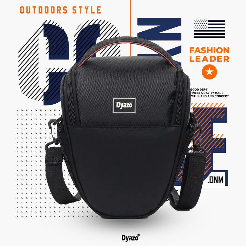 Dyazo Compact Water Resistant Camera Bag/Case with Side Pockets & Adjustable Shoulder Strap, Compatible for All DSLR Canon,Nikon Sony Cameras Anti Shock (Color r Black & Grey) - Image 2