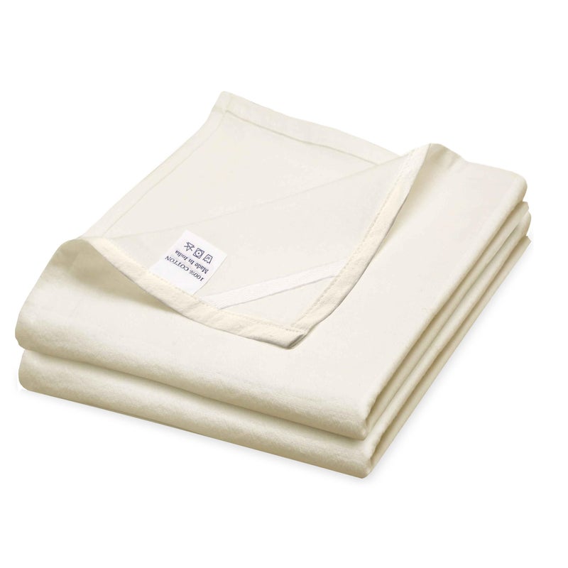 WHITEWRAP Flour Sack Towels| Tea Towel for Crafts| Kitchen Dish Cotton Blank Towel for Embroidery|Baking Bread Proofing Linen Cover| Thick Absorbent Quick Dry| 2 Pack 33""X38""Natural - Image 1