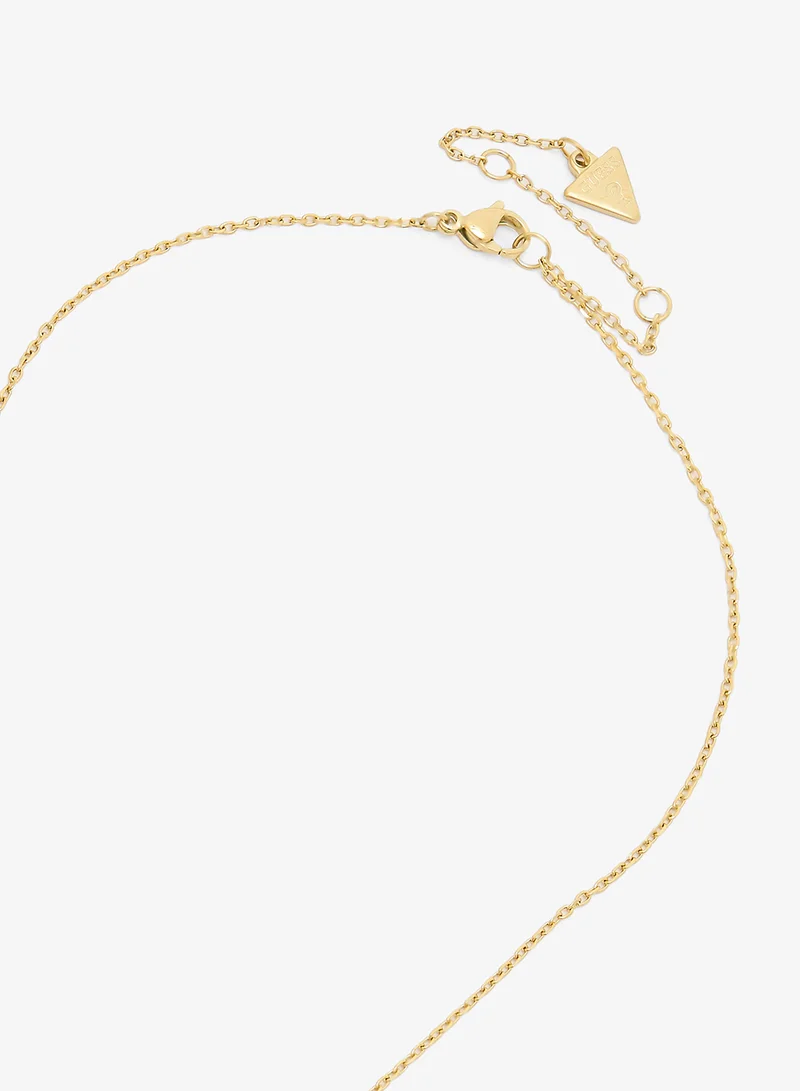 GUESS  Pave Heart Y Chain Necklace for Women | Best Price UAE