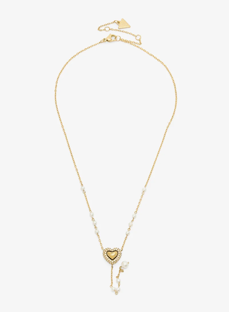 جس قلادة سلسلة على شكل حرف  مرصعة بالقلوب