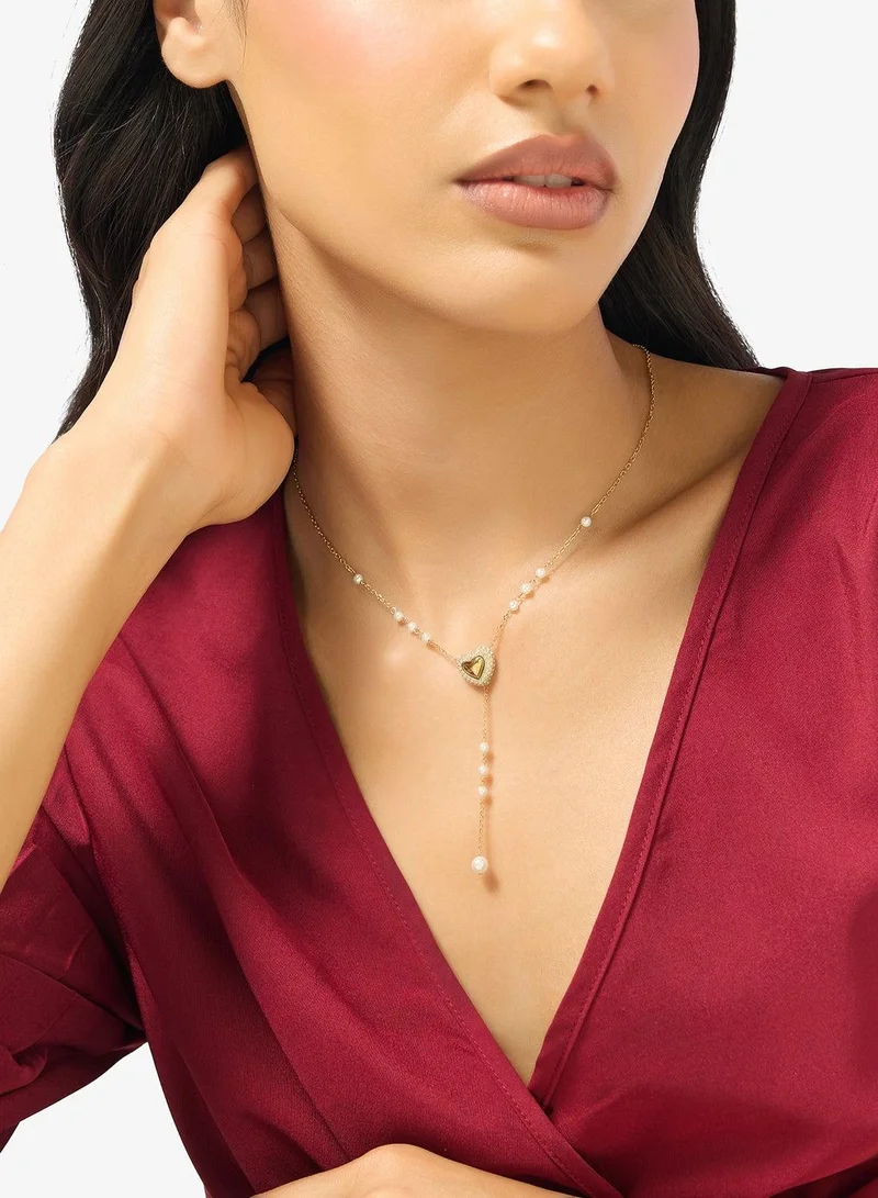 GUESS Pave Heart Y Chain Necklace