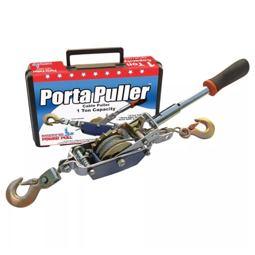 American Power Pull 1 Ton Portable EZ Puller EZ2000 Cable Puller with 8 Ft Galvanized Cable Collapsible Handle OSHA ASME Compliant Includes Molded Carrying Case - Image 3