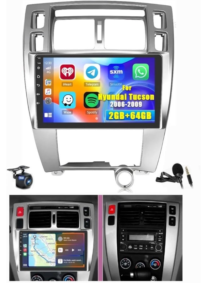 Vierex Android Hyundai Tucson Car Stereo Screen Tucson 2006-2009 With Apple Carplay Android Auto Wireless WiFi DSP FM&AM BT AHD Camera Included (4+32GB 8CORE) - Image 1