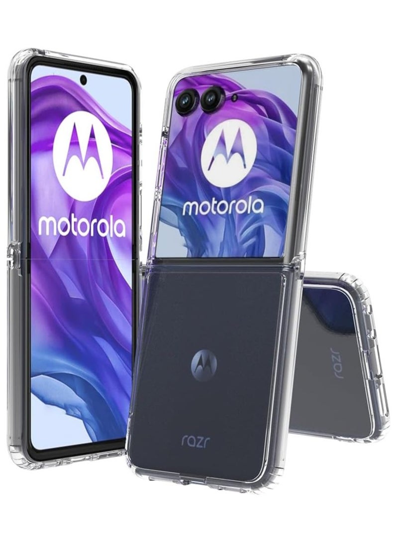 general Compatible with Motorola Razr 50 Ultra 2024 Case, Acrylic Clear Hard Hybrid Cover No-Yellow Shockproof Bumper Slim Case for Moto Razr 50 Ultra - Image 1