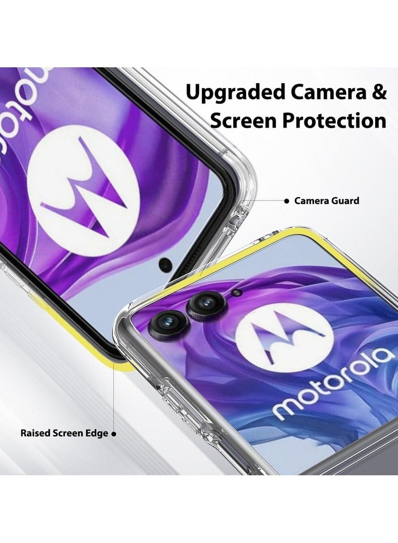 general Compatible with Motorola Razr 50 Ultra 2024 Case, Acrylic Clear Hard Hybrid Cover No-Yellow Shockproof Bumper Slim Case for Moto Razr 50 Ultra - Image 3