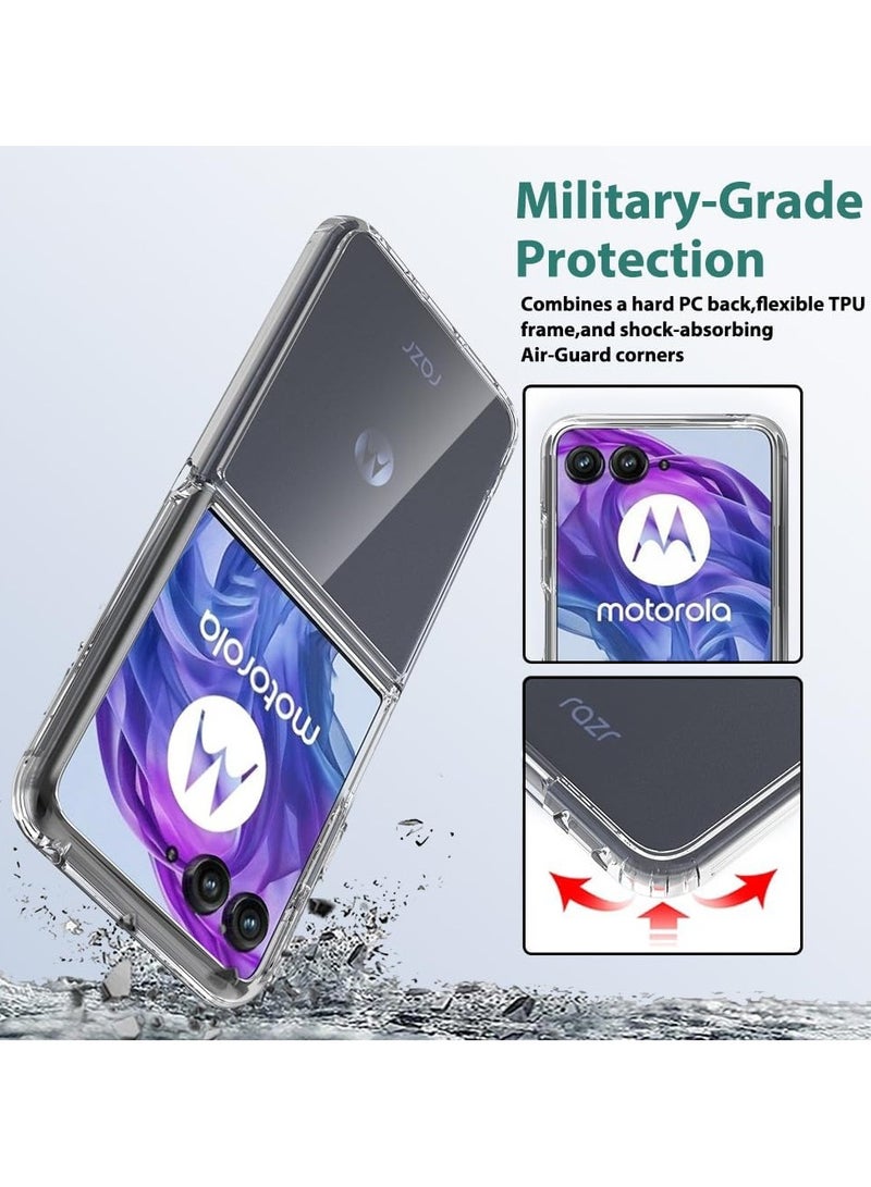 general Compatible with Motorola Razr 50 Ultra 2024 Case, Acrylic Clear Hard Hybrid Cover No-Yellow Shockproof Bumper Slim Case for Moto Razr 50 Ultra - Image 2