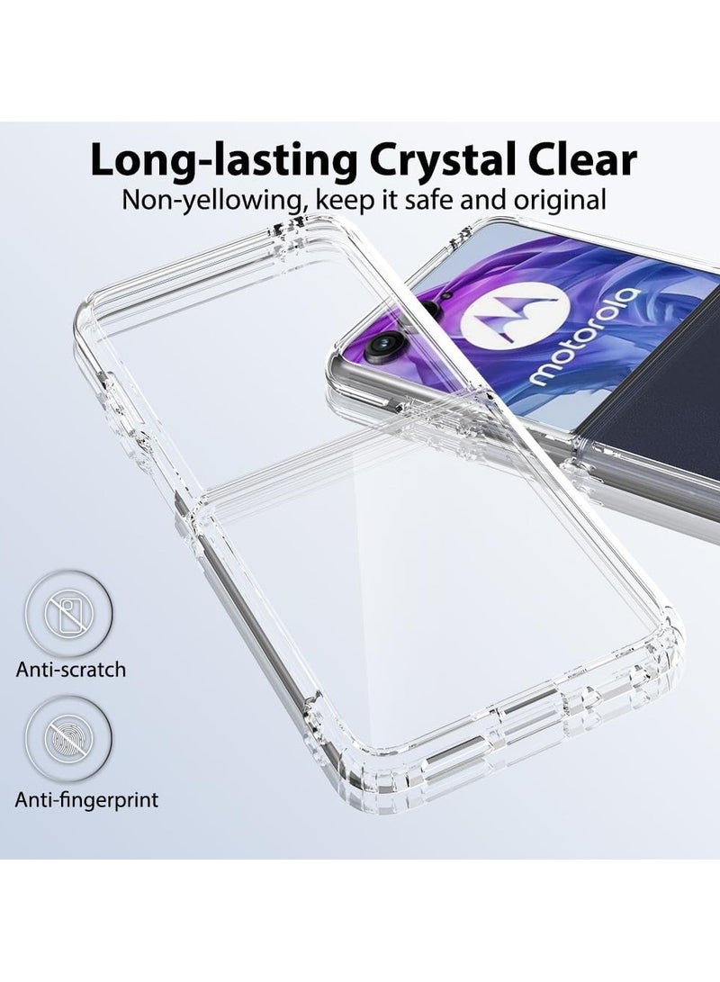 general Compatible with Motorola Razr 50 Ultra 2024 Case, Acrylic Clear Hard Hybrid Cover No-Yellow Shockproof Bumper Slim Case for Moto Razr 50 Ultra - Image 4