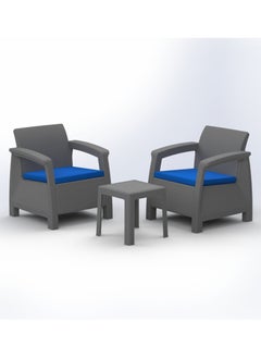3MPlast Havana 2-Seater Set Rattan Modern Outdoor and Indoor Furniture, Coffee Table, and Waterproof Cushions  - Image 2
