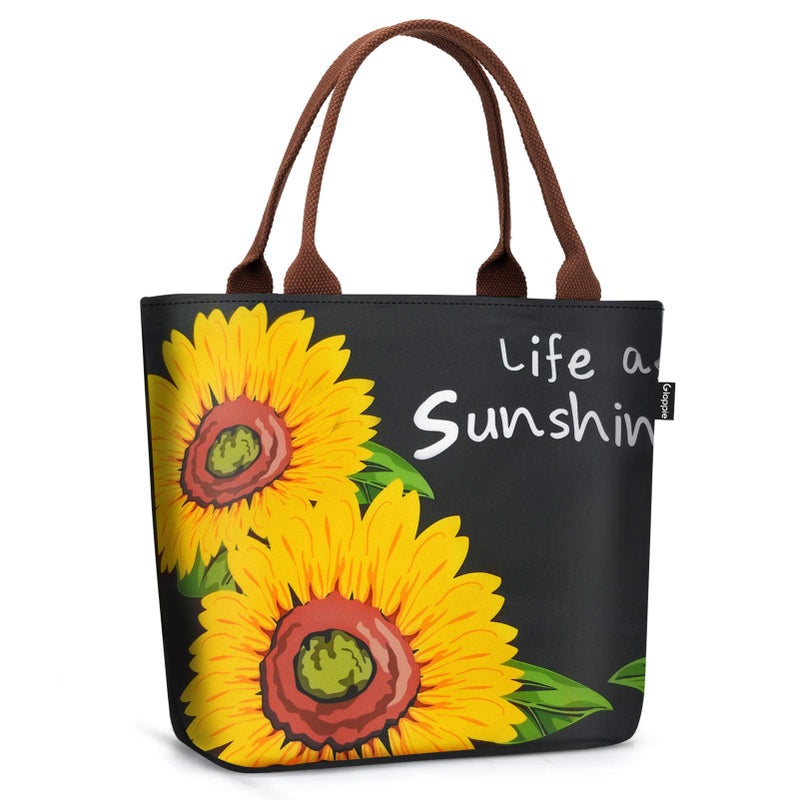Gloppie Lunch Bag Women Insulated Lunch Box for Women Sunflower Lunch Tote Leakproof Cooler Purse for Work Loncheras para mujer 9L