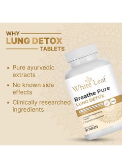 White Leaf Ayurvedic Breathe Pure Lung Detox Tablets(60 Count) Vegetarian, Herbal Supplement Made With Natural Extracts Tulsi, Mulethi, Vasava,Turmeric|For Lung Cleansing Detoxification  - Image 3