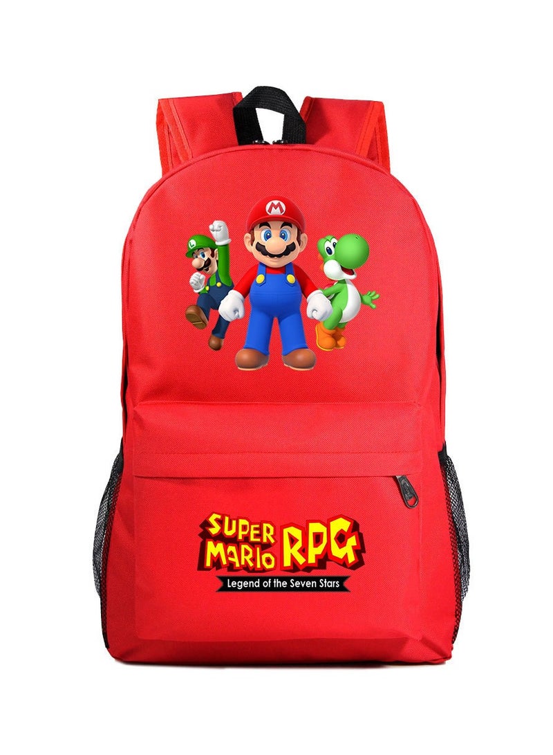 Super Mario Printed Cartoon Youth Large Capacity Men's and Women's Shoulders