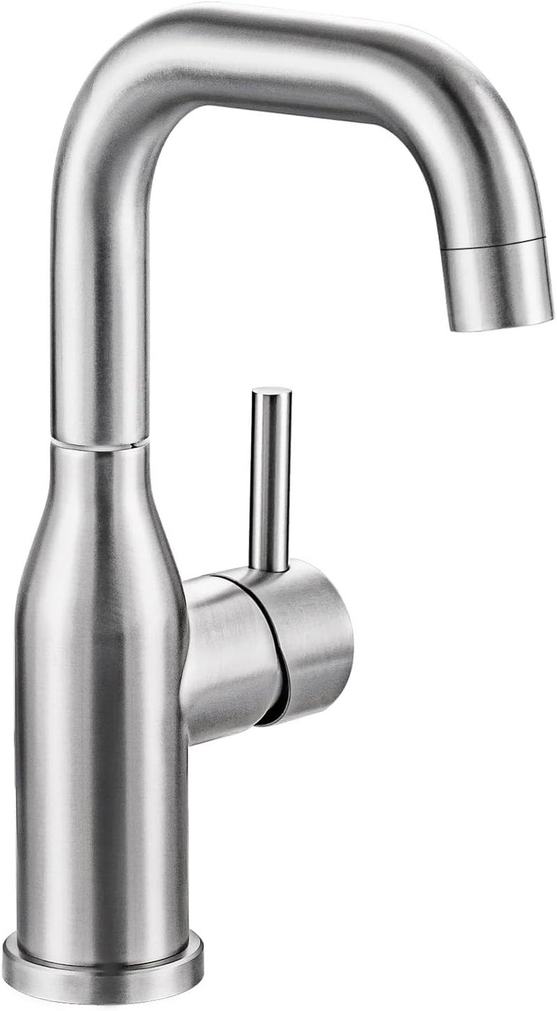 Arcora Bar Sink Faucet Single Hole: Brushed Nickel Wet Bar Faucets - Prep Sink Faucet 360 Swivel - Small Kitchen Bathroom Faucet with cUPC Supply Lines - Image 1