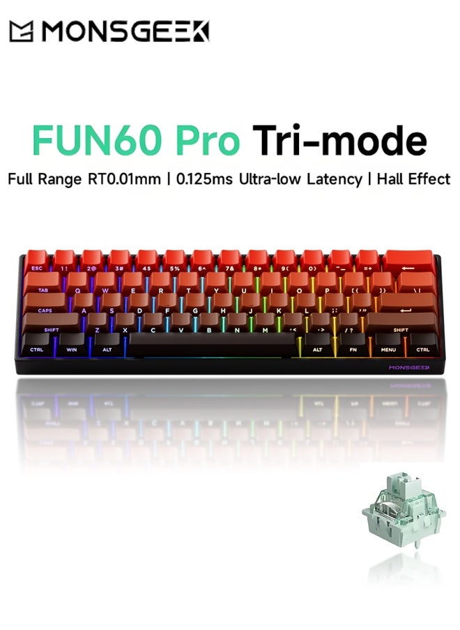 AKKO Akko MonsGeek FUN60 Keyboard 0.01mm Triple Mode 8K SP ARGB HE/TMR Quick Trigger Gaming Keyboard Magnetic Switches Customised Keyboard 60% Flame Gradient Translucency  - Image 1