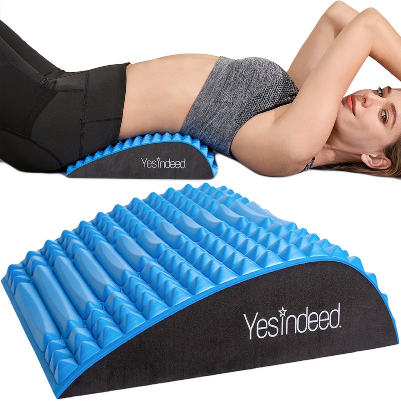 YESINDEED Back Stretcher Pillow Pain Relief for Lower Back Lumbar Support Posture Correction Sciatica Aid Orthopedic Design Easy to Use at Home Office or Anywhere Orthopedist Recommended