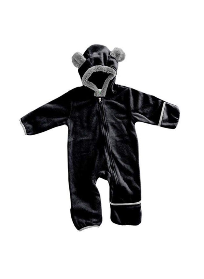 Fleece Baby Bunting Bodysuit – Infant One Piece Kids Hooded Romper Outerwear Toddler Jacket  - Image 2