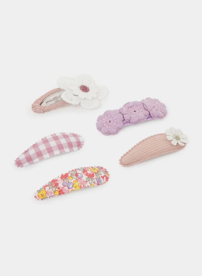 ستايلي Pack Of 5 - Teen Girls Floral Hair Clips